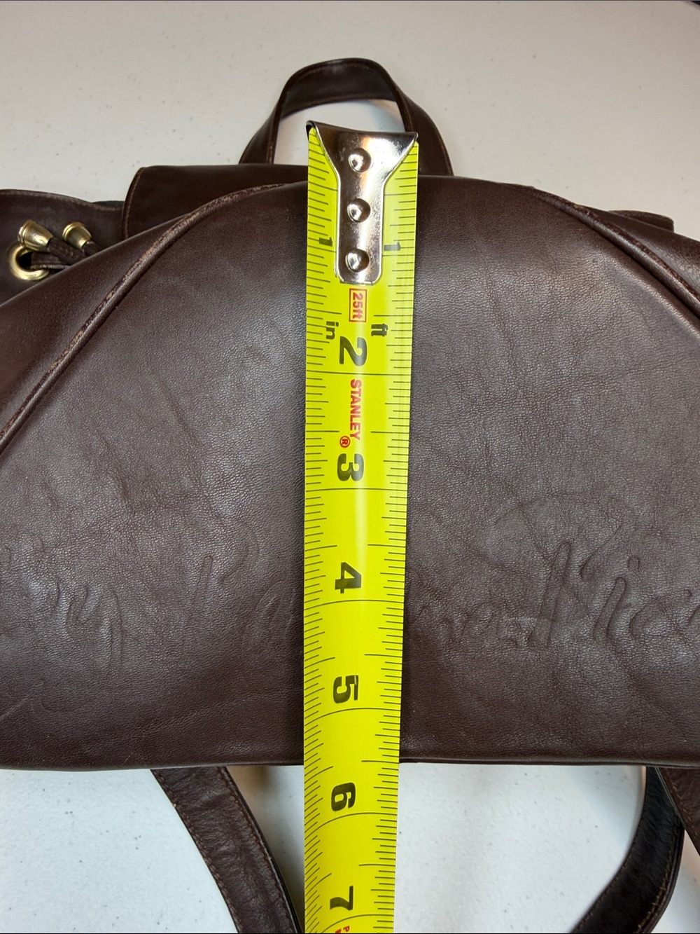 Vintage Paloma Picasso Leather Backpack Drawstring Brown Italy - Picture 13 of 14